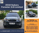 2018 Subaru forester 2.0i-l 1st owner acqr'd