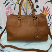 Authentic Sisley Two Way Bag Saffiano Leather