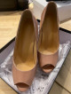 Beige Peep Toe Pumps