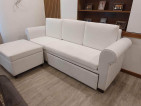 Sectional Sofabed With Storage Ottoman