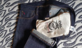 RALPH LAUREN SAMPLE PAIR - VARICK SLIM STRAIGHT INDIGO RAW DENIM JEANS /SELVEDGE