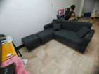 L shaped sofa black