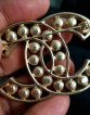 Double C Pearls Brooch