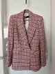 Zara Textured Double Breasted Tweed Blazer