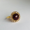 Garnet with rose cut diamond Ring