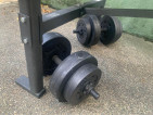 Workout Bench with free weights