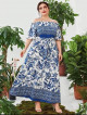 Fashion Casual Floral Maxi Dress with belt Chiffon