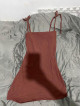 Chocolate self tie linen dress (s-m)