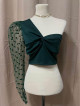 Mesh One Shoulder Top in Emerald Green (Large)