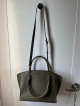 Charles & Keith Curved Zip Tote Bag (Olive)