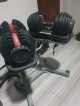 SELL RUSH ADJUSTABLE BOWFLEX DUMBELL W RACK 52.5 LBS PAIR TOTAL OF 105LBS PM MUR