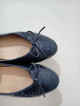 Ch@nel navy blue patent ballerina flats