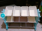 Toy organizer rack shelves