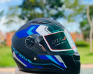 HNJ FULL FACE HELMET BLACK/BLUE MATTE