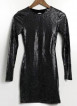 H&M Black Sequin Long Sleeve Dress