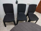 Used Round Plastic Dining Table with 3 Chairs