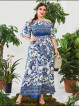 Fashion Casual Floral Maxi Dress with belt Chiffon