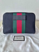 Gucci Web Stripe Canvas & Leather Crossbody Belt Bag