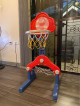 Children adjustable basketball hoop with football and hook