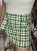 Zara tweed bottega green skirt with belt