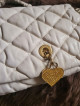 Preloved Lovcat Cream Quilted Leather Shoulder Bag