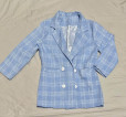 Baby Blue Plaid Blazer