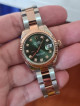 Rolex Datejust 28 Rosegold Green dial