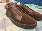 Ermenegulro Zegna Triple Stitch Leather Brown Shoes