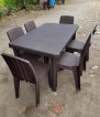 6 seaters rattan table set