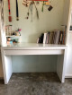 white ikea study table w drawer