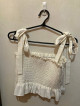 SALE Shein White Smocked Crop Top