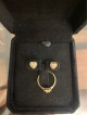 Heart diamond earrings and ring