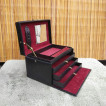 Black Leather Jewelry Organizer Box