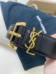 YSL Cassandre Belt with Square Buckle in Smooth Leather