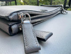 Prada saffiano leather double zipper limited edition clutch