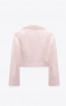 ZARA Textured Cropped Pink Blazer