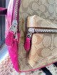 Coach Charlie Backpack in Signature Canvas - Pink
