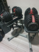SELL RUSH ADJUSTABLE BOWFLEX DUMBELL W RACK 52.5 LBS PAIR TOTAL OF 105LBS PM MUR