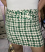 Zara tweed bottega green skirt with belt