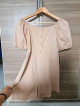 Bkk Puffed Smocked Romper Nude Brown