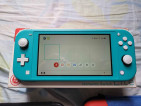 Turquoise Nintendo Switch Lite with accessories