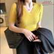 Knitted V Neck Bodycon Blouse