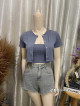 Cardigan Set Shortsleeves Button Down