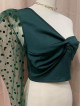 Mesh One Shoulder Top in Emerald Green (Large)