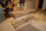 Padded Bench, 3 Seater, Velvet Fabric (1 button missing)