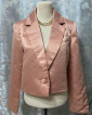 classy silk/satin coral pink blazer (large)
