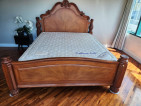 Large Wooden Bedframe + Mattress