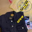 drew house chenille mascot patch trucker jacket