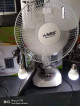 Solar desk fan with 2 bulbs