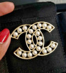 Double C Pearls Brooch